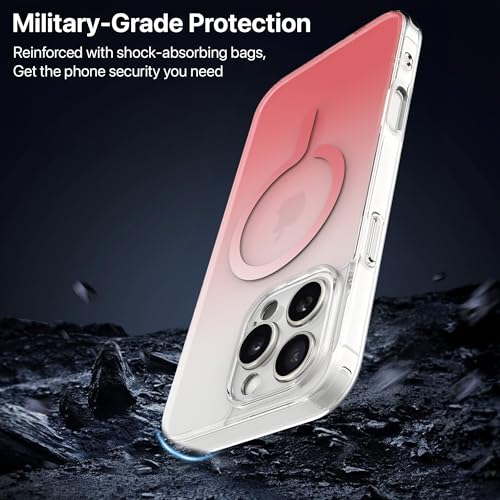 Image of eller sante Maven Magpro Back Cover Case for iPhone 16 Pro Scratch Resistant Camera Screen Protector TPU Shockproof 10ft Drop Protection Support Mag-Safe Wireless Charging- Light Pink