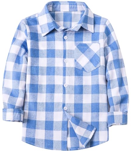 Image of Betusline Boy and Men Button Down Plaid Shirt