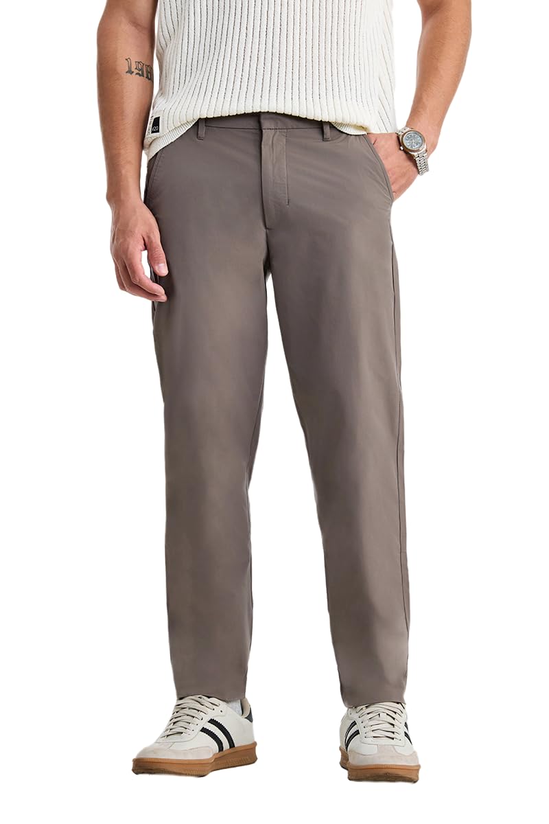 snitch Men Trousers Casual Wear | Regular Fit Mid Rise Straight Leg Solid Pattern | Durable Polyester & Plain Weave Fabric for Daily Use & Office Outings-picture-21