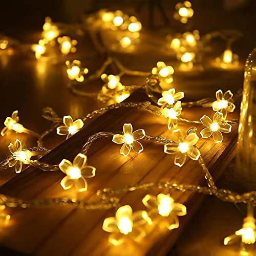 Lightop Flower Fairy Lights Battery Operated Indoor String Lights 30Led Cherry Blossom Lights Waterproof Decoration For Camping,Garden Fence,Birthday,Terrace,Yard,Wedding Party,Bedroom thumb #7