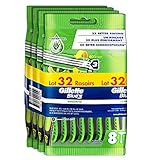 Gillette Blue 3 Sensitive Rasoirs Jetables Homme Bande Lubrastrip Comfortgel, Lot de 32 (4 x 8) pour Peaux Sensibles, avec Tête Pivotante À 40° [OFFICIEL]