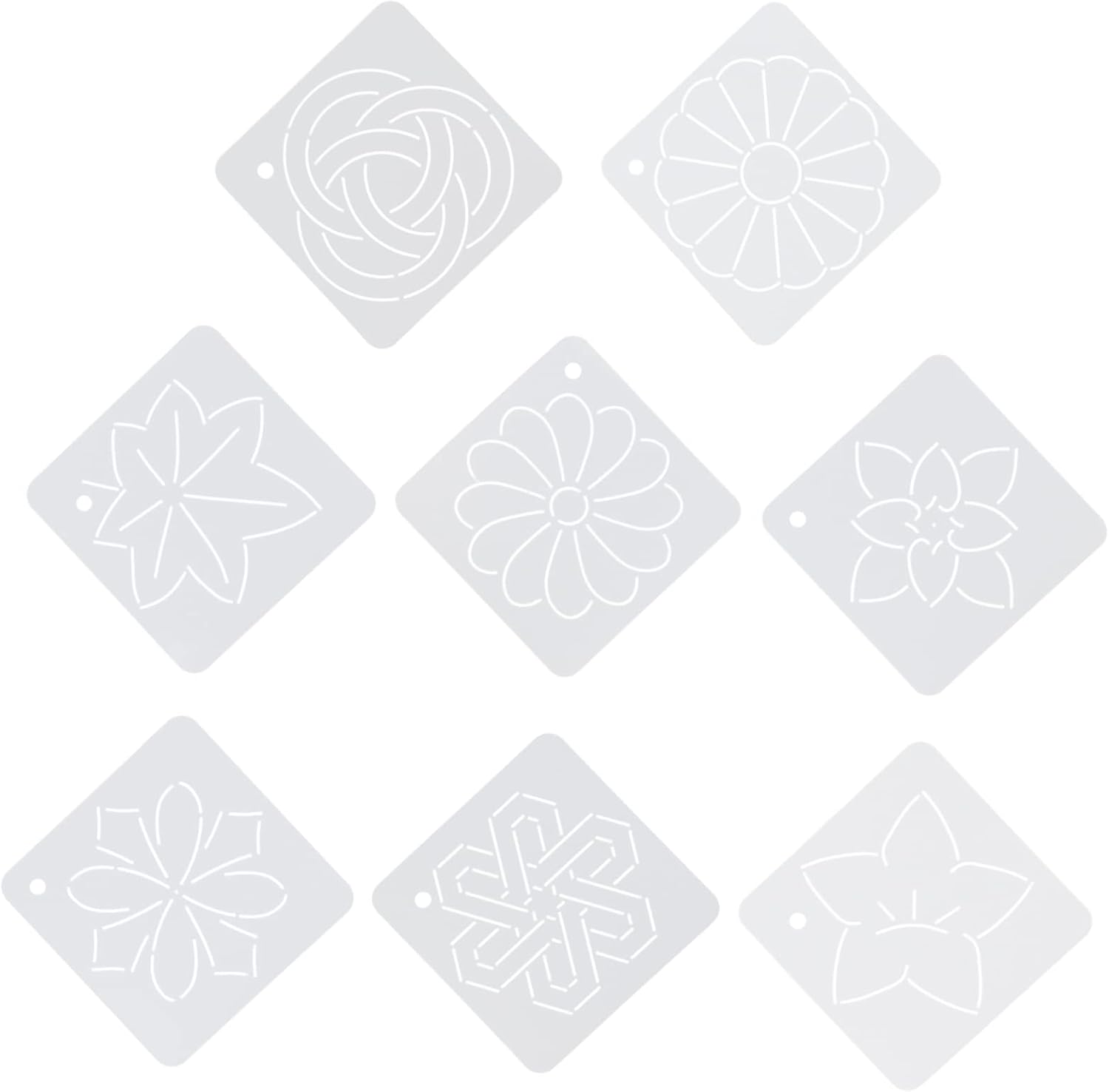 OSALADI 8Pcs Flower Line Quilting Stencil Kit DIY Sewing Template for Patchwork and Craft Projects for Quilting Enthusiasts and