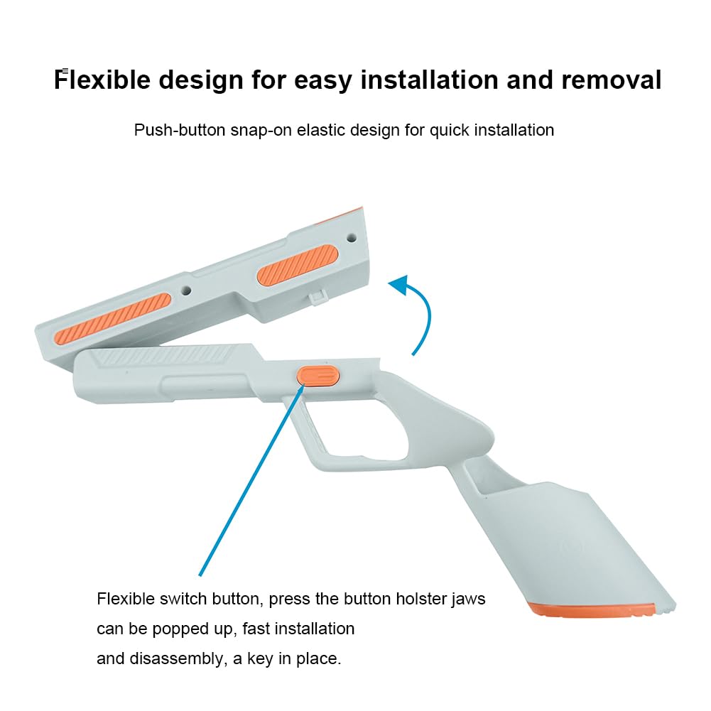 Starnearby Pistola da Gioco VR per Impugnature Controller Quest 3, Accessori per Quest 3, Maniglia Antiscivolo Custodia con Supporto Impugnatura a Pistola Compatibile avec Meta/Oculus Quest 3