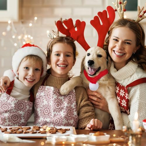 Naler Hunde Weihnachten Schal Weihnachtskostüm Hundekleidung Haustier Weihnachtsschal Weihnachts-Schal Rot Hundekostüm groß XL