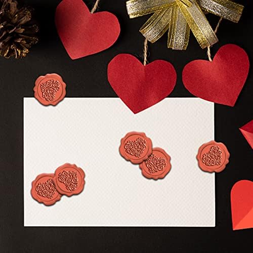 CRASPIRE 50PCS Wax Seal Stickers Rose Heart Wax Seal Stamp 1 Box Self-adhesive Envelope Seal Stickers 1.18inch/30mm for Wedding Invitation Cards Gift Wrapping Scrapbooking