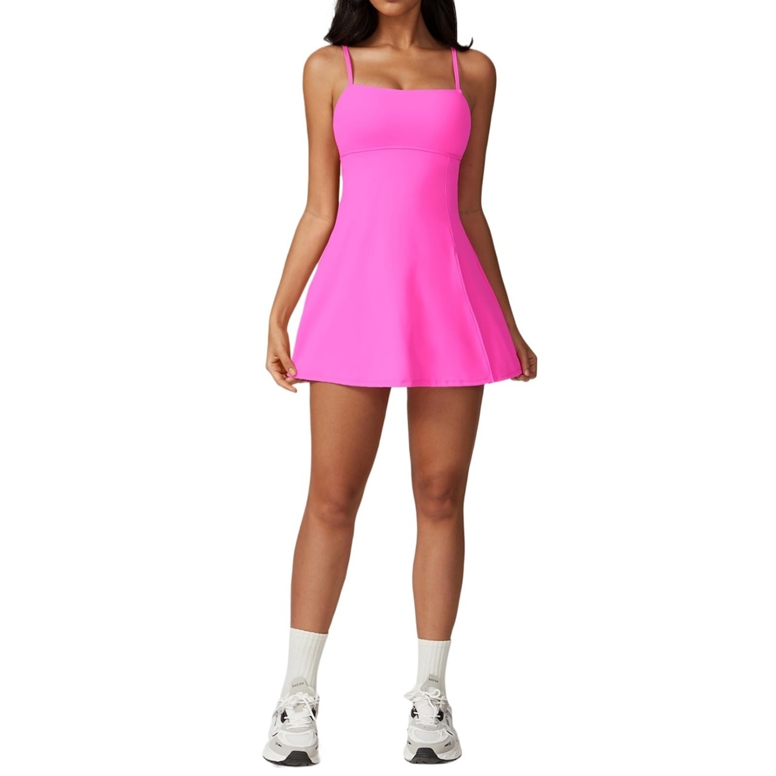 Damen Yoga-Overall, Sportbekleidung, Fitness, Laufsport, sexy, einteiliger kurzer Rock, Gym Push Up Workout Strampler, Yoga, Tennisrock