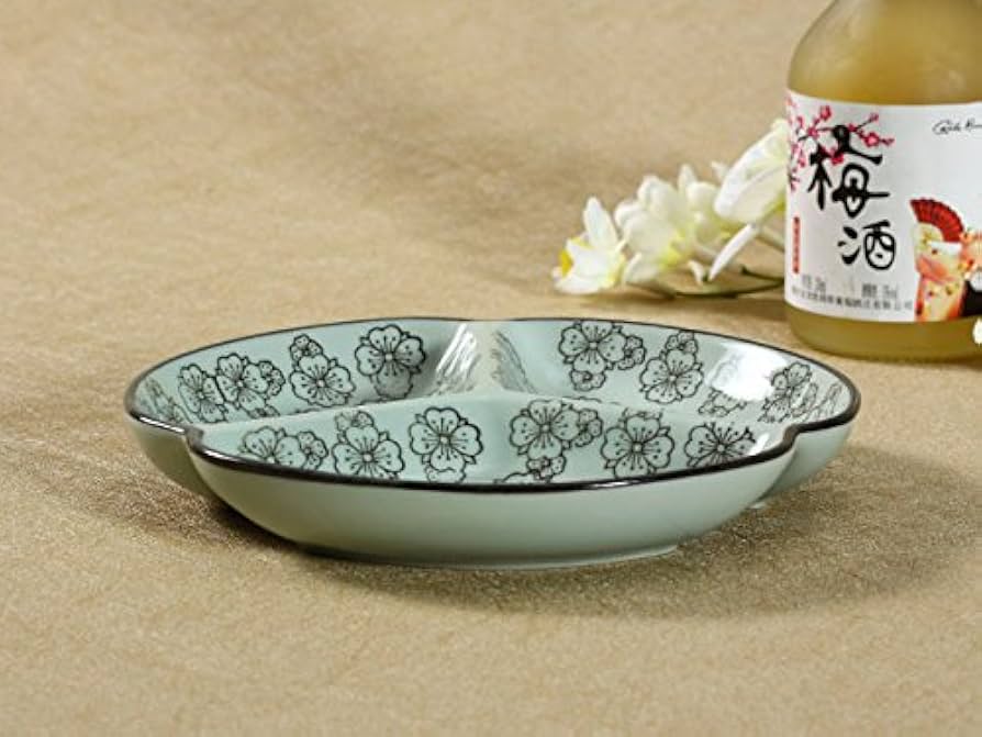 Amazon.co.jp: 7.5号三つ仕切り皿(青い椿)/おうち料亭/業務用 Amazon.co.jp: 7.5号三つ仕切り皿(青い椿)/おうち料亭/業務用