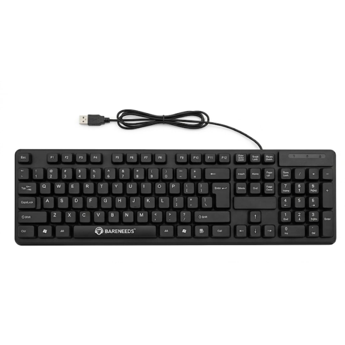 Standard USB Wired Office Keyboard, 104 Keys Full-Size, Black | Ergonomic, Dust-Proof Keycaps, LED Indicator, Plug & Play, USB 2.0-image-33