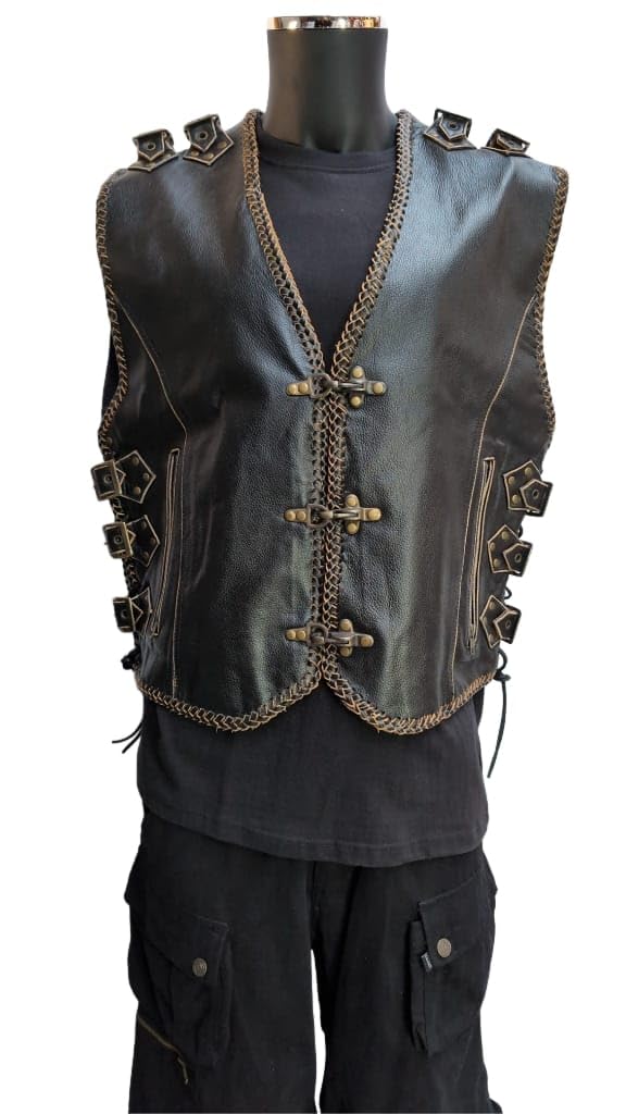Halle15Clothes - Lederkutte - Lederweste Braun