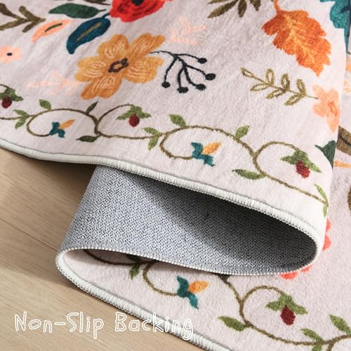 Rugcomf Area Rugs 8X10 Rug For Living Room Clearance Washable Boho Area Rug Non Slip Floral Vintage Low Pile Large Rug For Living Room thumb #2