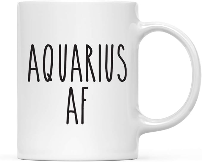 Andaz Press Astrological Zodiac Sign 11oz. Ceramic Coffee Tea Mug Gift, Aquarius AF, 1-Pack, Birthday, Christmas, Horoscope Gift Ideas, Gift Box