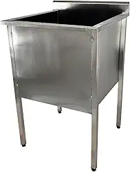 Tanque de Aço Inox Industrial 60x60x90cm para Bar e Cozinha
