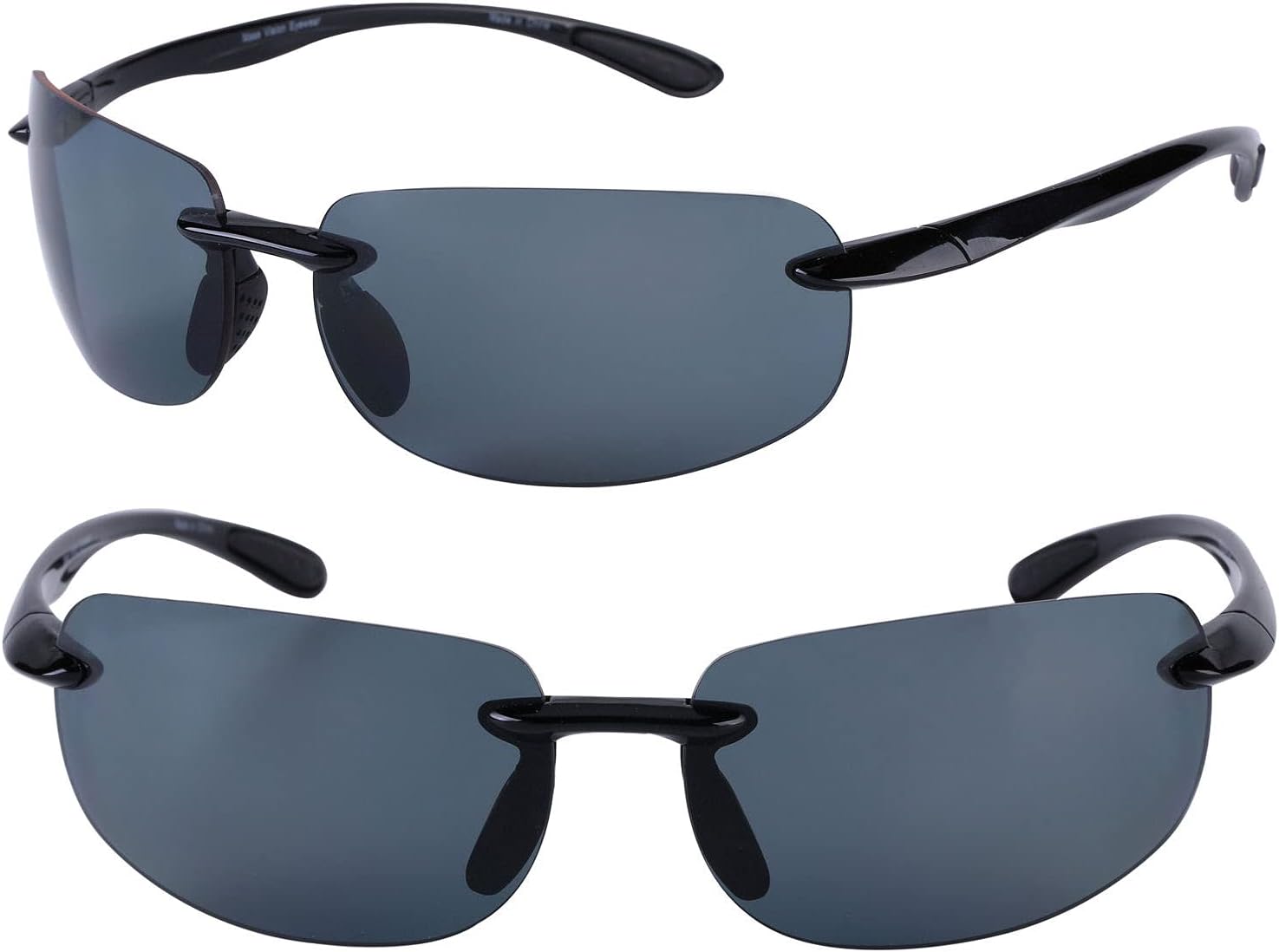 The Influencer 2 Pair of Lightweight Sport Wrap Polarized Sunglasses for Men and Women - 2 Hard Cases Included