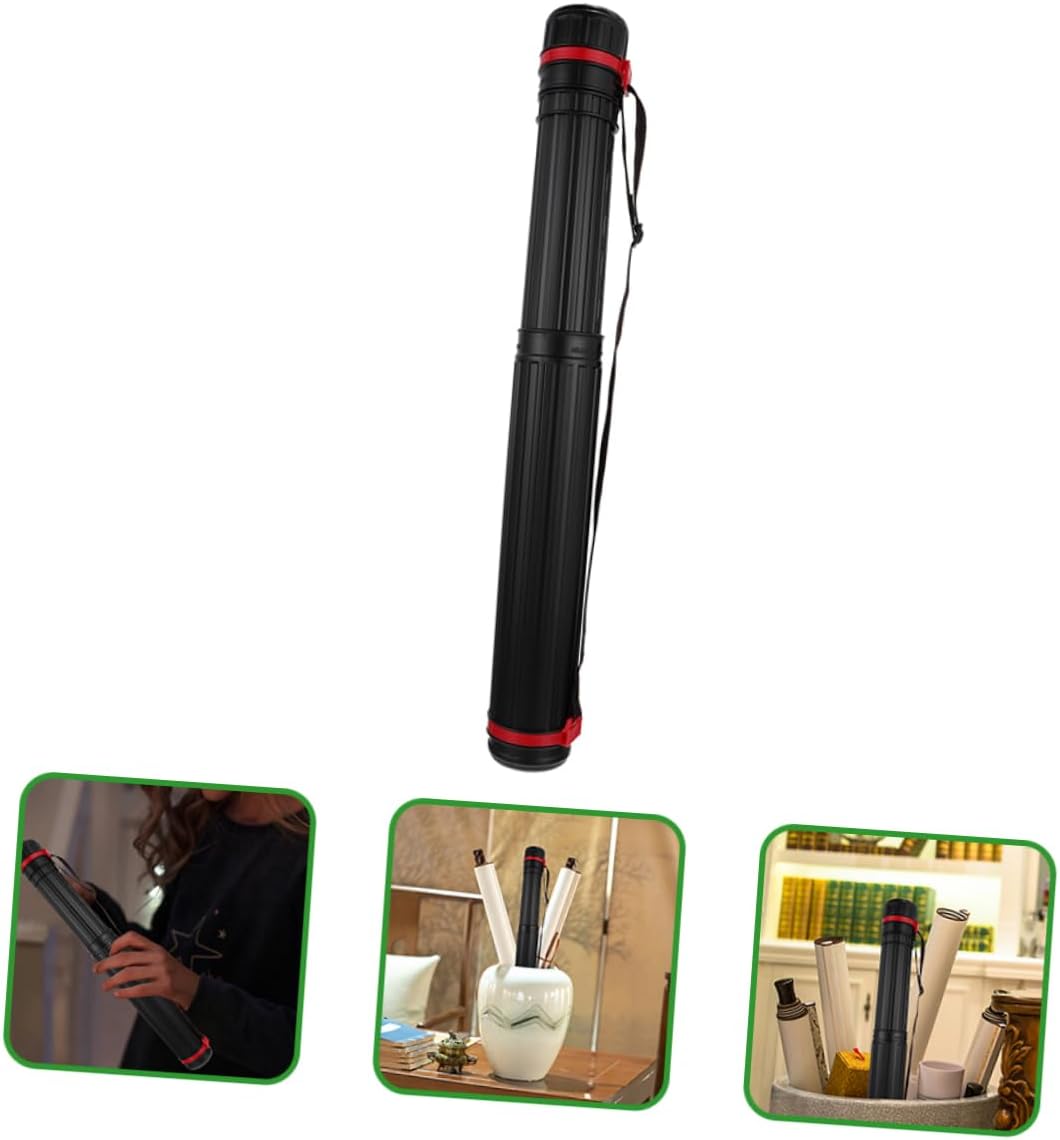 Black Telescoping Poster Tube with Shoulder Strap for Posters