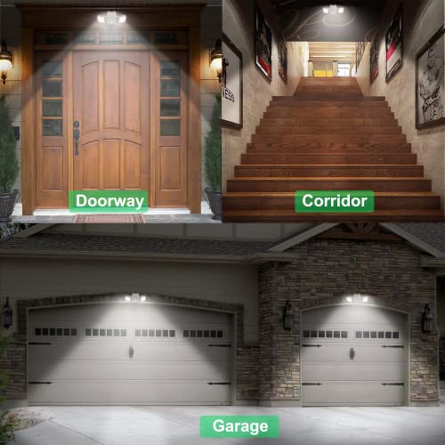 Biglight Motion Sensor Light Outdoor Battery Operated, Ip65 Waterproof Wireless Outdoor Security Flood Light Sensor Auto On Off For Porch, Patio,Stairs Garage, 6000K White, Brown(1Pack) #TOP2