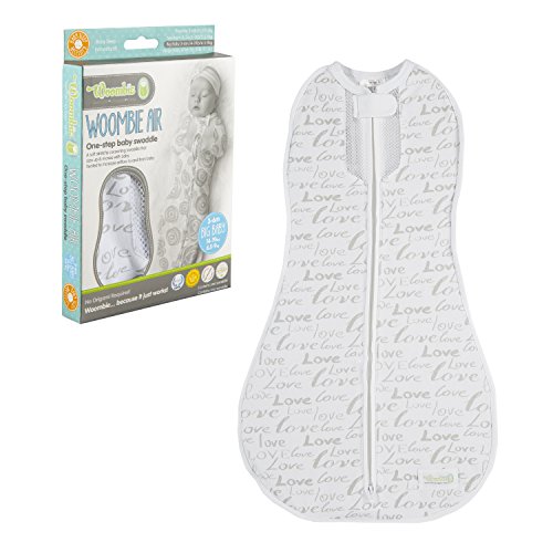 Woombie Air BB Love Blanket, Gray/White, 14-19 Pound