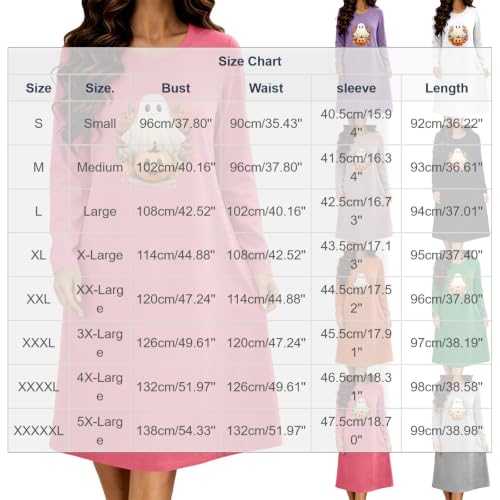 fartey Halloween Dress for Women Long Sleeve Ghost Nightgown Sleep Dress - image 6