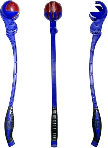 Side Arm Ball Thrower for Cricket - Cricket Side Arm Ball Thrower Stick for Speed, Practice, & Training - Ball Thrower for Kids Cricket & Softball, Tennis Ball Thrower for Cricket Practice (Blue)
