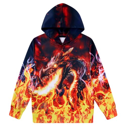 Image of Belovecol Boys Hoodies 3D Printed Hooded Sweatshirts with Pocket for 6-16Y