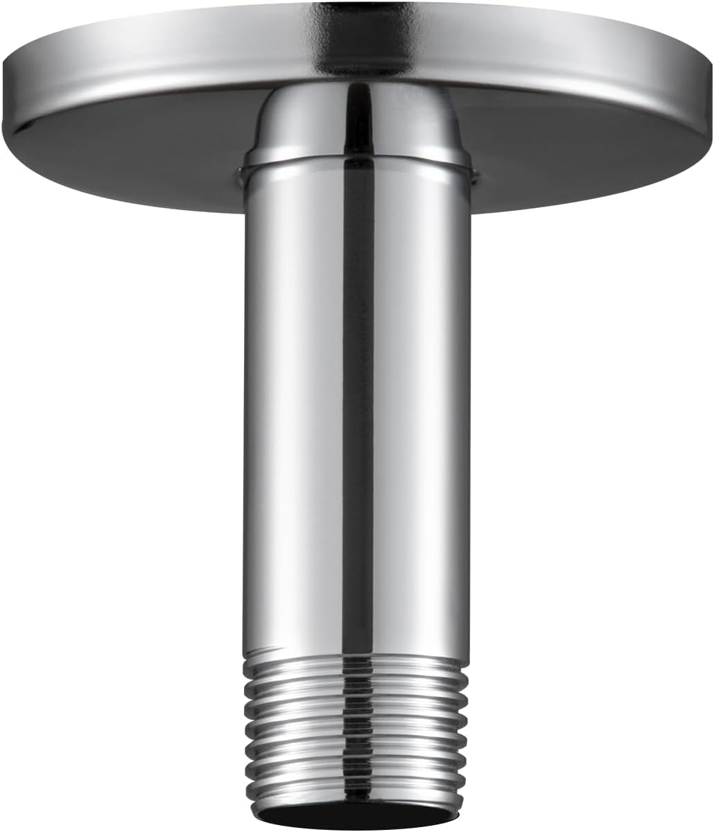 OFFO Shower Arm with Flange Universal Ceiling-Mounted Replacement Shower Arm for Fixed Shower Head and Rain Shower Head 7.6cm(3 inch) Chrome