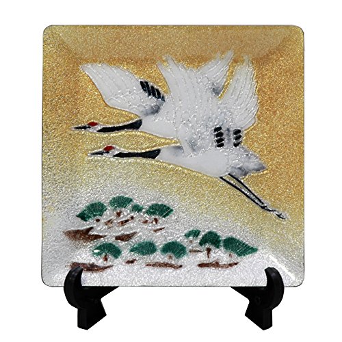 彩光舎 七宝焼き 飾皿 44 松に鶴 103-14