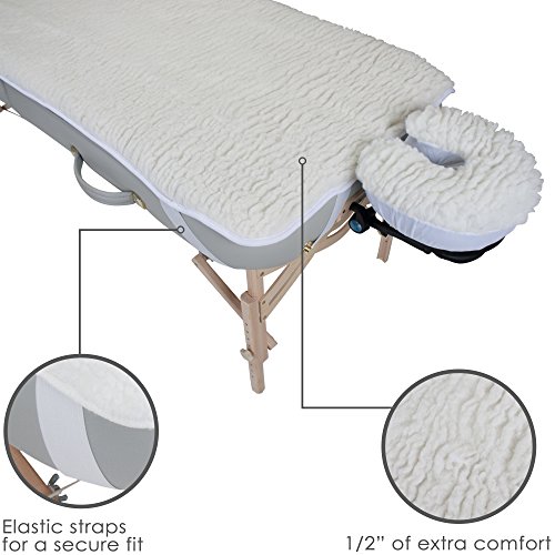Image of EARTHLITE Massage Table Fleece Pads Sets - Cover Your Massage Table & Face Cradles in Cozy, Warm Fleece