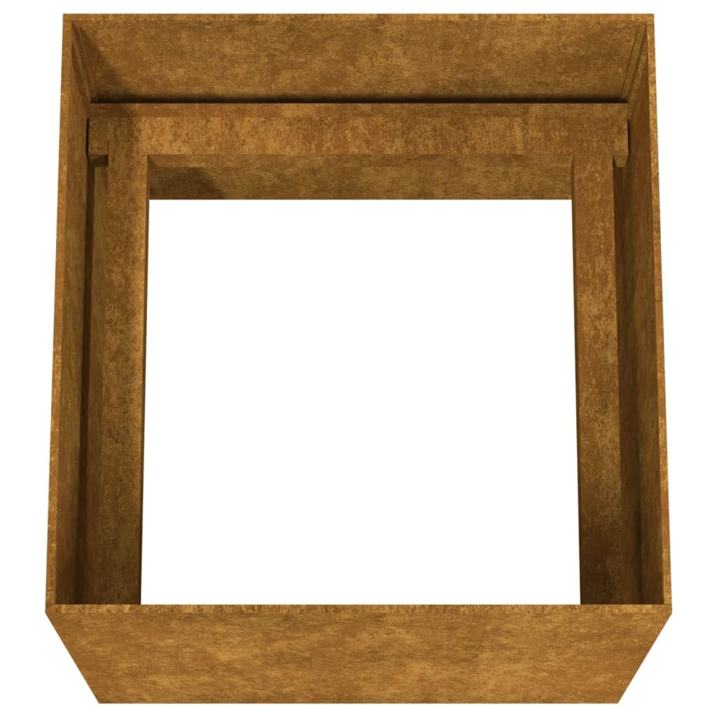 Myheimly Pflanzkübel Gartenbeet für Garten Balkon Terrasse, Pflanzkasten Blumenkasten zum Selber Bauen, Pflanzbeet Gemüsebeet aus Metall, Cortenstahl 40x41x40 cm Cortenstahl