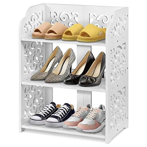 Zapatero Ejoyous 3 niveles tallado blanco Cover