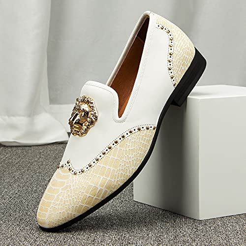 Image of JITAI Men's Dress Shoes - Casual Rubber & Leather Loafers for Men - Fashion Business Formal Wear