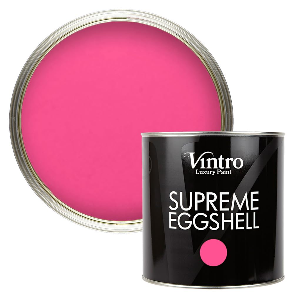 Vintro Paint Pink - Deptford Pink | Eggshell Paint | For Walls | Wood | Trim | Satin Furniture Paint | Interior & Exterior Use. (, 2.5 Litres)