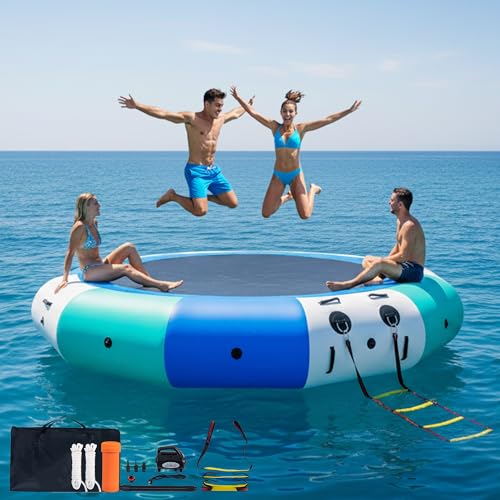 COOLWAVE Inflatable Water Trampoline 12FT Blue