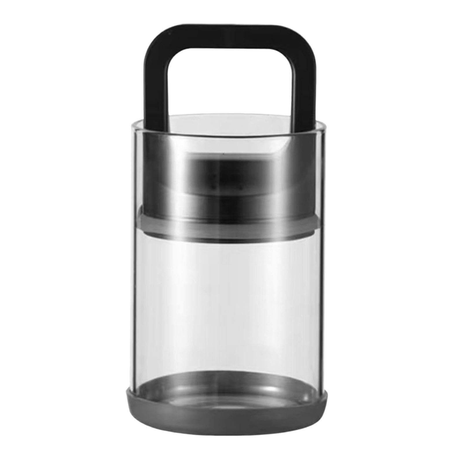 PIXZCSA Premium Coffee Canister And for Creative Container Designed To Coffee Fresh And Accessible Depressing Handle To Expel Air Stainless Steel Milk Powder