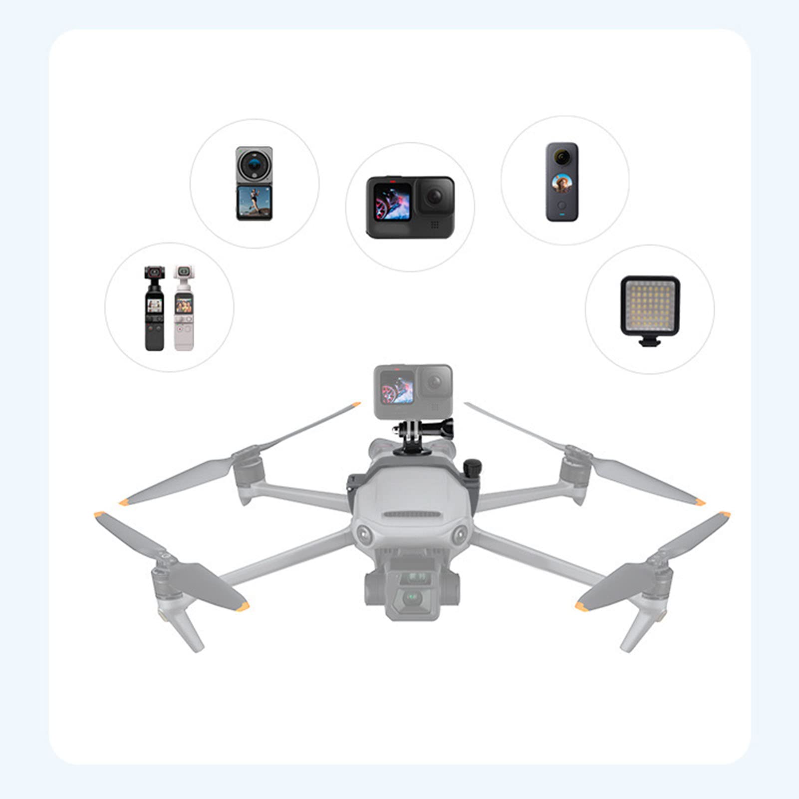 Kit de Soporte de Expansión de Cámara de Dron para dji Mavic 3, Soporte de Cámara de Montaje de Extensión Multifuncional con Orificio de Tornillo de 1/4 Pulgadas, Soporte de