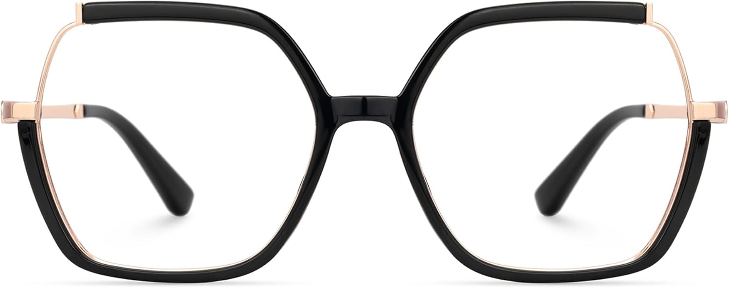 Zeelool Oversized Blue Light Glasses for Women Chic Square Designer Eyeglasses Lightweight Full Frame Eyewear Alexia