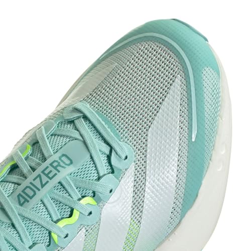 Image of Adidas, Womens, Adizero Boston 13 Running Shoes, Semi Flash Aqua /Zero Metallic /Lucid Lemon, 6.5, B - Medium