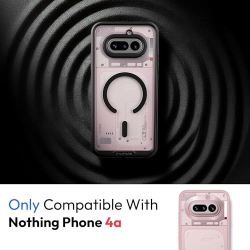 Image of KAPAVER Mag-X Sandstone Case for Nothing Phone 4a MagSafe, Magnetic | Nothing Phone 4a Back Cover (Black)