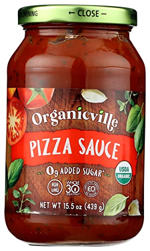 Organicville Pizza Sauce, 0g Sugar, Whole30, Gluten Free, Non-GMO, Vegan, 15.5 Oz (Pack of 6) image 2