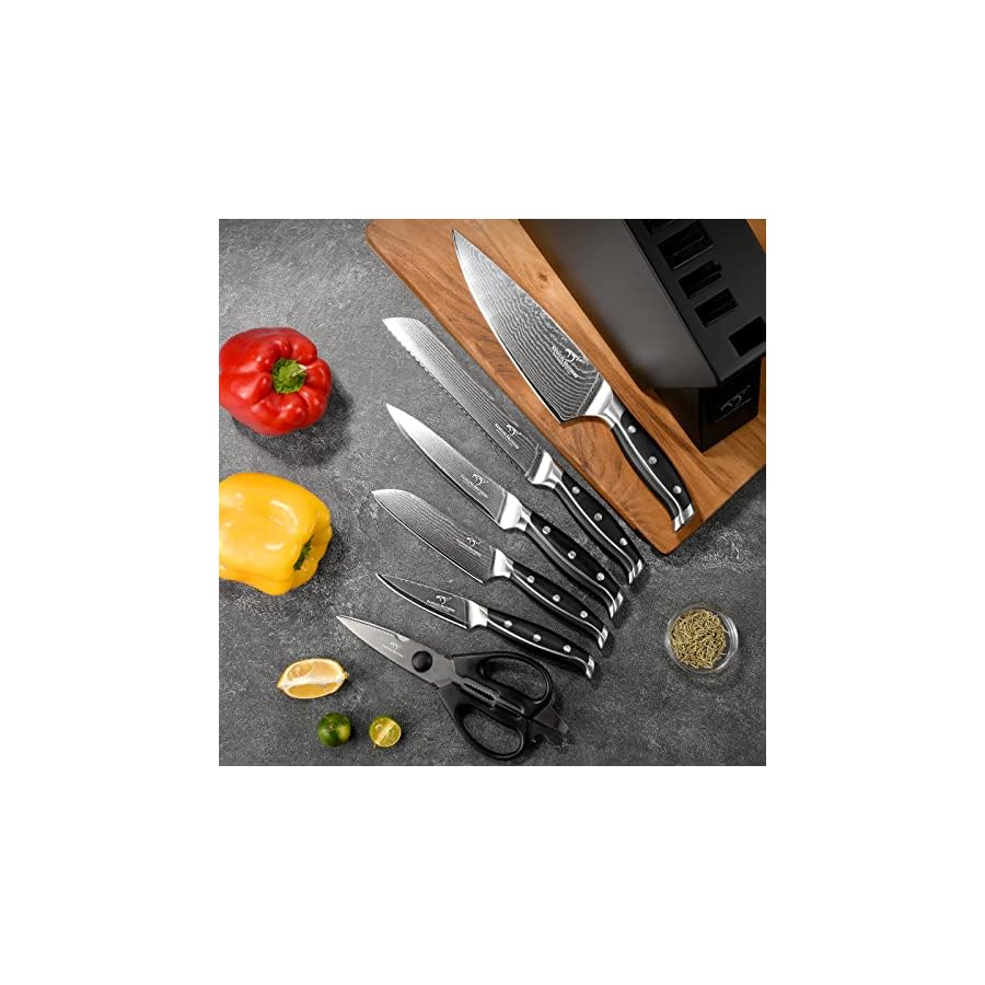 NANFANG-BROTHERS-Knife-Sets-for-Kitchen-with-Block-Damascus-Kitchen-Knife-Set-with-Block-ABS-Ergonomic-Handle-for-Chef-Knife-Set-and-Kitchen-Shear NANFANG BROTHERS Knife Sets for Kitchen with Block, Damascus Kitchen Knife Set with Block, ABS Ergonomic Handle for Chef Knife Set and Kitchen Shear