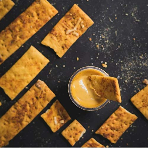 Image of Snackible Baked Pizza Sticks with a Cheesy Jalapeno Dip (Pack of 6) - 6x80gm | Baked | Low Calorie | No Preservatives | Cracker&Dip