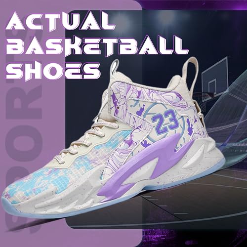 Men's Basketball Shoes Breathable Anti Slip Fashionable Graffiti Training Shoes Outdoor Shoes2