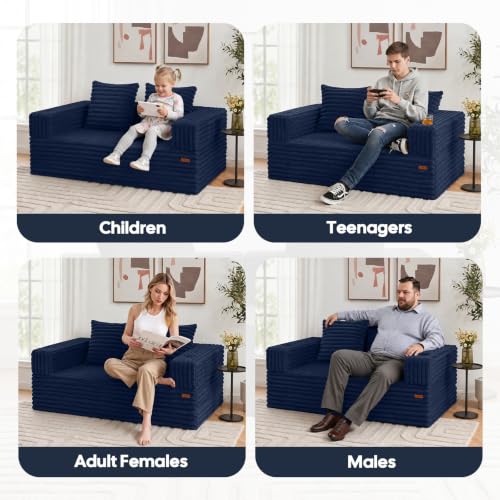 Image of COMAX Boneless Futon Sofa Bed, 59 inch Small Low-Profile Floor Couch