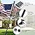 Flag Pole for House with American Flag-Black Flagpoles Residential Kit with 6FT Tangle Free Metal Flag Poles,3x5 Embroidered US Flag and Holder Bracket,Stainless Steel for Outside Porch,Outdoor,Boat