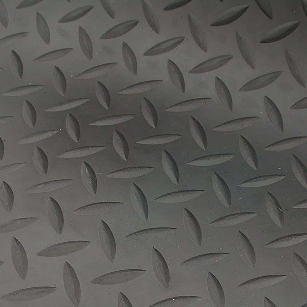 Black Diamond Checker Plate Rubber Mat Flooring - supplied by the metre (1 metre wide)