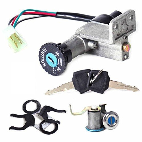KingFurt 4pin Ignition Key Switch Lock Toolbox Cushion Lock fit for 50cc 150cc GY6 Chinese Jonway Roketa Moped Scooter
