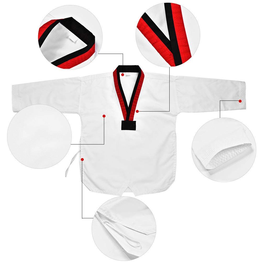 Alomejor Uniforme de Karaté Taekwondo 100% Algodón Con Cinturón Incluido Para Entrenamiento y Competición - Traje de Artes Marciales Para Adultos y Niños - Combatsport Ropa Deportiva de Alta Calidad