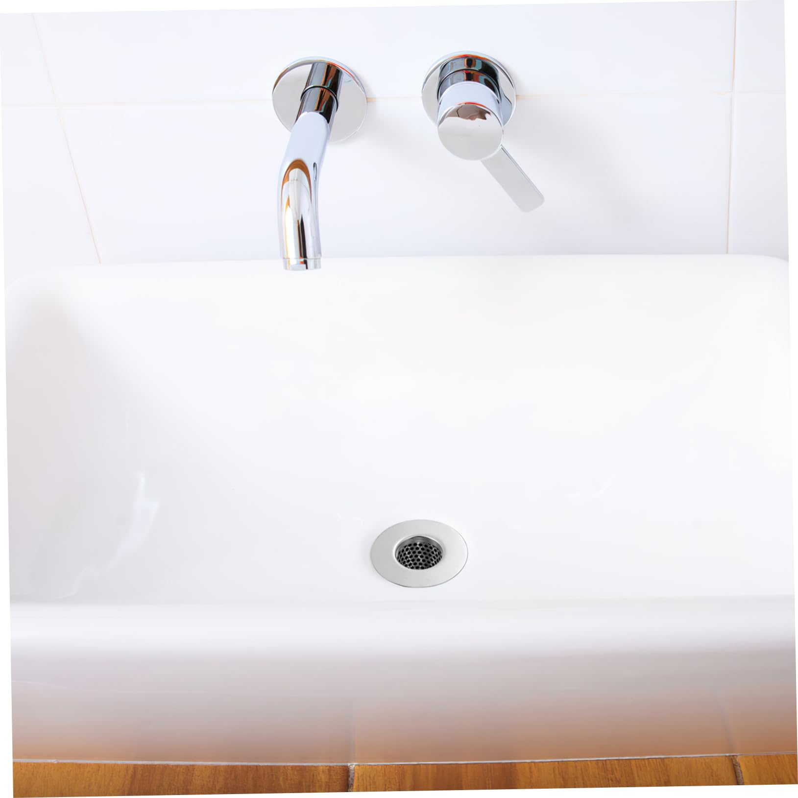 Lurrose 5 Series Filtro De Acero Inoxidable Recogedor De Pelo De Baño Cesta del Filtro del Colador del Fregadero Cabello Cuenca Escurridores Drenar Hundir Trampa Tapón Silver 6 Piezas X 5