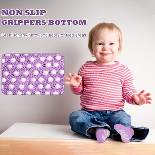 Image of Toddler Socks SkiBeaut 12 Pairs Non Slip Skid Ankle Socks For Kids Boys Grips Cotton Crew Socks For 1-10 Years