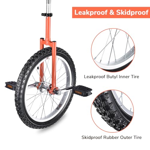 aw 16182024 inch wheel outdoor unicycle adjustable seat exercise bicycle fit adults kids outdoor sports fitness exercise for choice