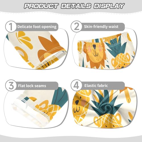 Bolaz Toddler Girls Leggings Printed Yoga Pants Leggings Pineapple Lion for Kids3