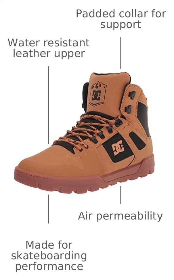 Image of DC Shoes Men's DC Men's Pure High-top Water Resistant Boot Skate Shoe